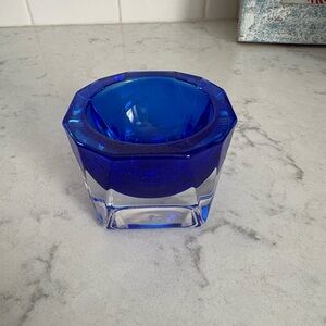 1970s Cobalt Blue crystal trinket dish mid century/modern